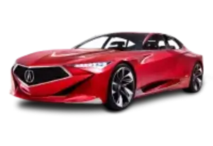 Red Acura concept sports sedan car.